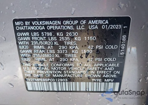 2023 Volkswagen Id.4 Pro S/Pro S Plus из США, поврежденный, VIN 1V2FMPE85PC012903